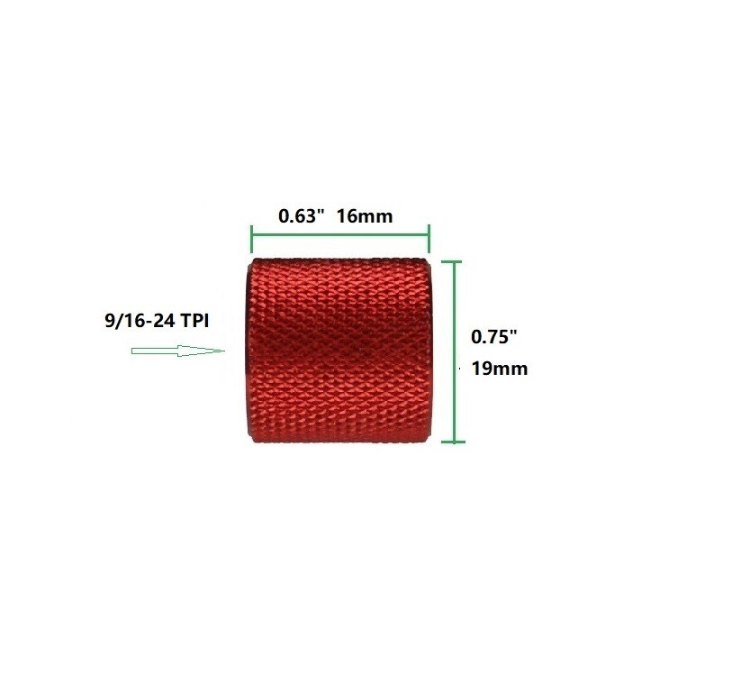 9/16x24 TPI Thread, Thread Protector Aluminum Anodized Red