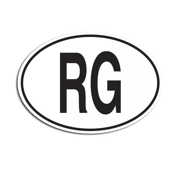 RG Guinea Country Code Oval Sticker Decal