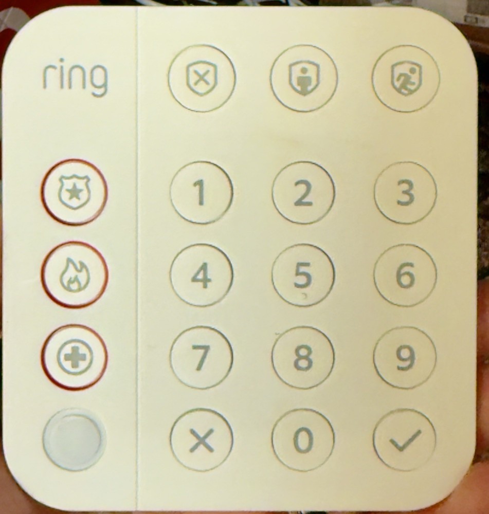 Ring Security Keypad SAT2S7 Z-Wave Plus Wireless White Wall Plug-In