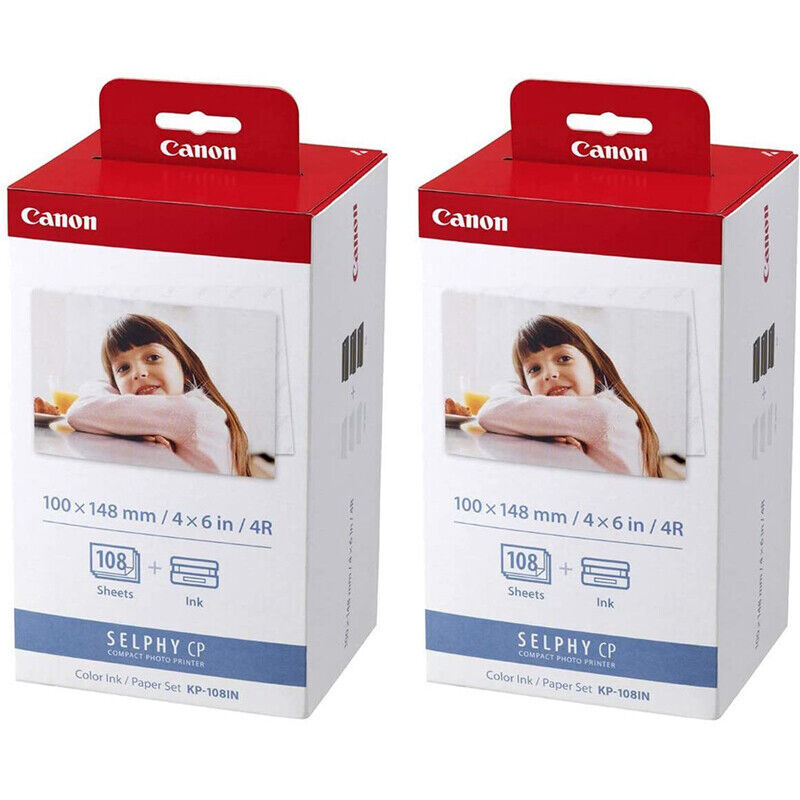 Compatible KP-108IN Color Ink Paper Set 4x6 for Canon Selphy CP1300 1200 910 Lot