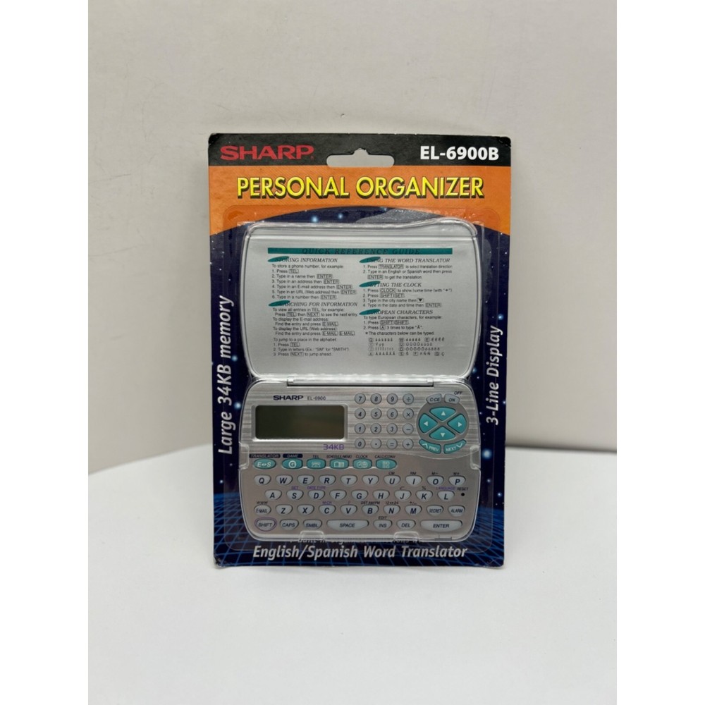 Sharp Electronics EL-6900B Personal Organizer English Spanish Word Translator