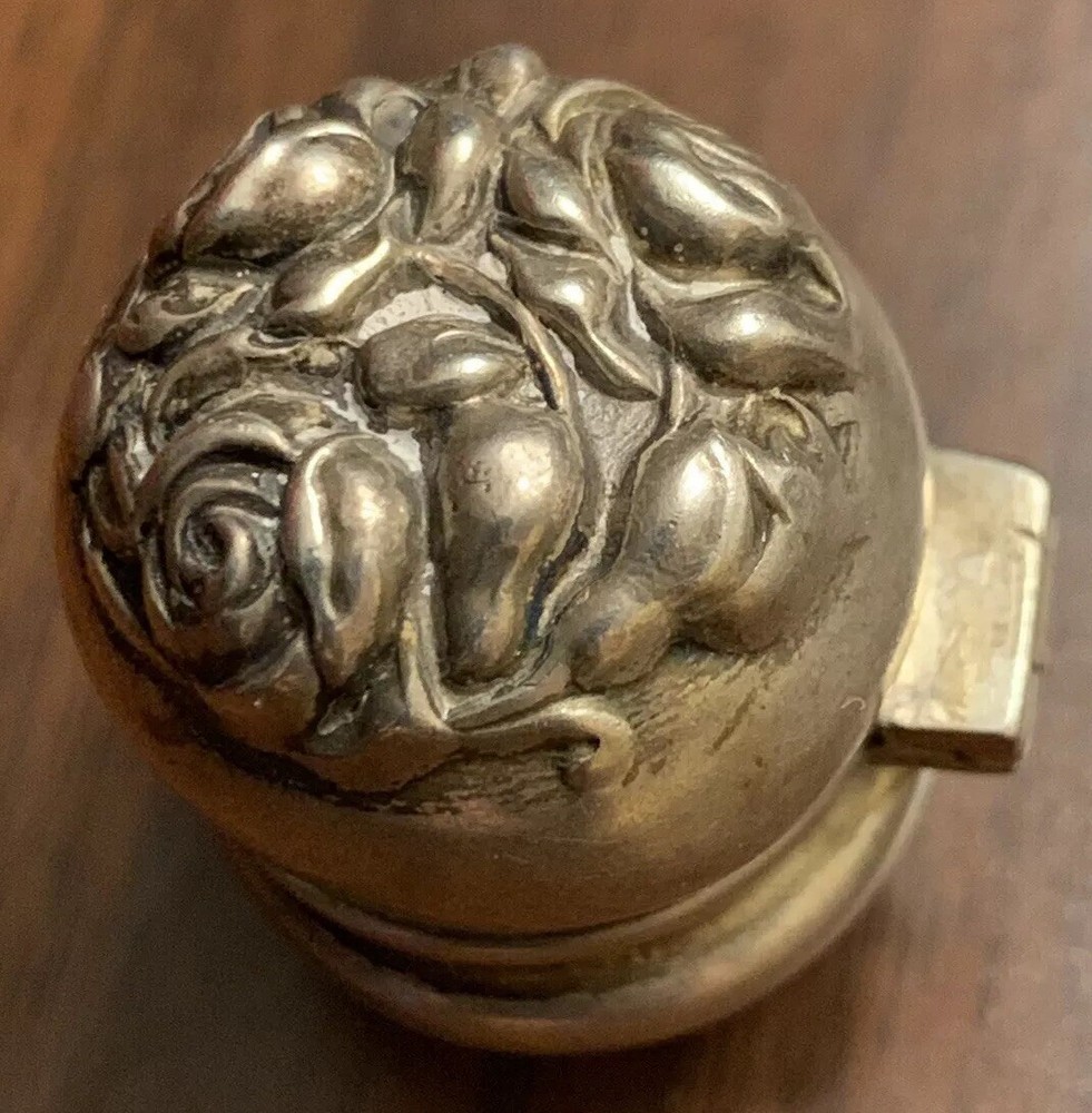 Antique Sterling Thimble Holder, Chatelaine, Repousse Design
