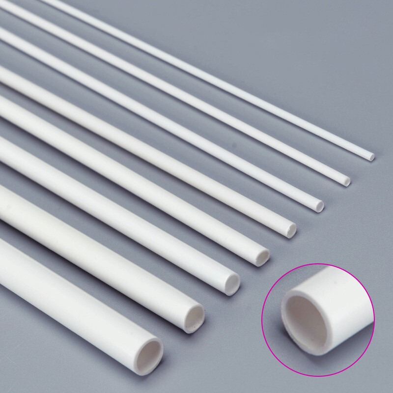 250mm ABS Round Hollow Tube 2mm-8mm Styrene Plastic Pipe DIY Model Crafts White