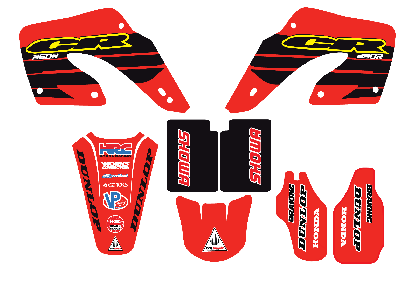CR125 CR250 GRAPHIC KIT HEAVY DUTY GLOSS MOTOCROSS MX 21mil LAMINATE 2000 2001