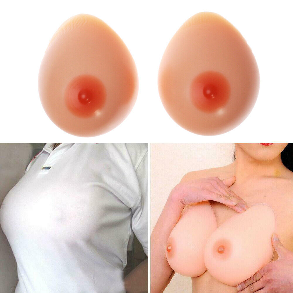 Silicone Breast Forms Self-adhesive Fake Boobs Bra Enhancer Crossdresser 1 Pair