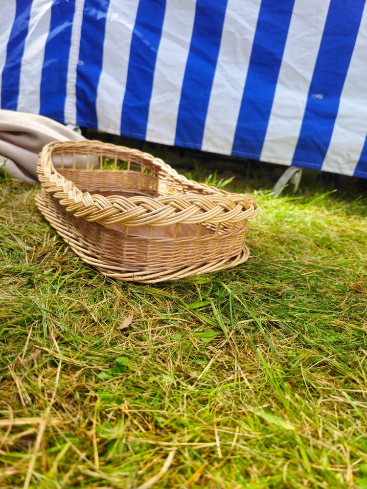 Handwoven Wicker Rectangular Serving Tray Willow Rustic Kitchen Table Organizer