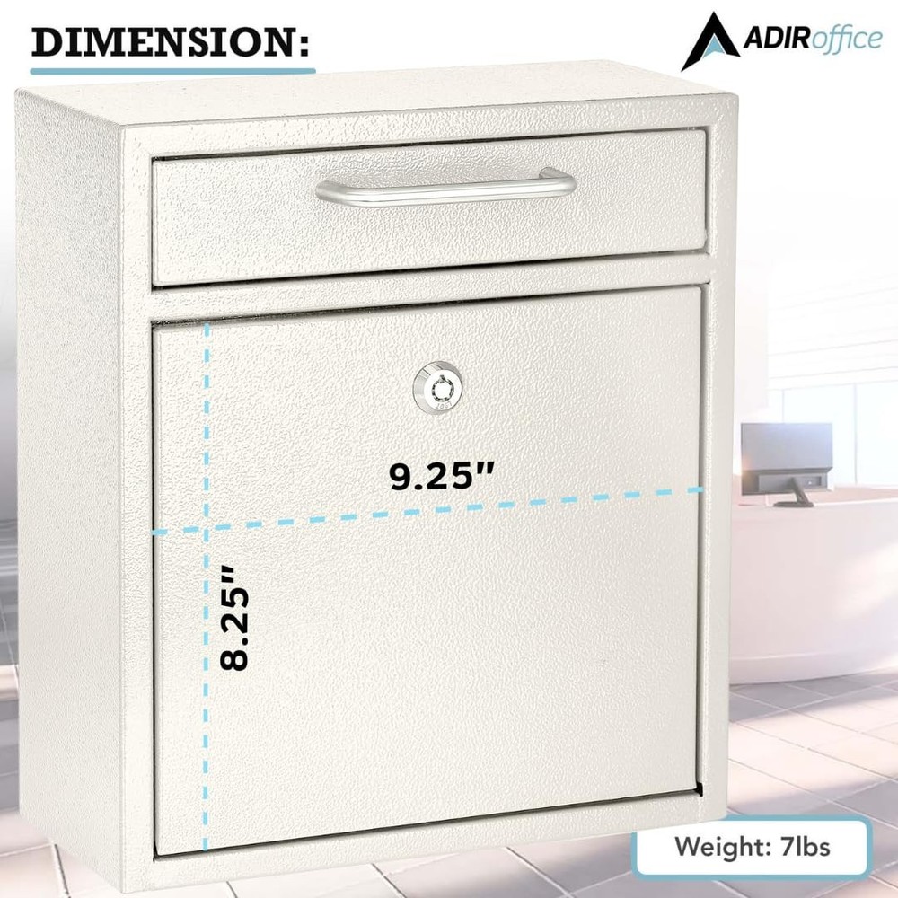 Wall Mount Mailbox - Mailbox with Lock and Keys- Durable Wall Mounted Locking...