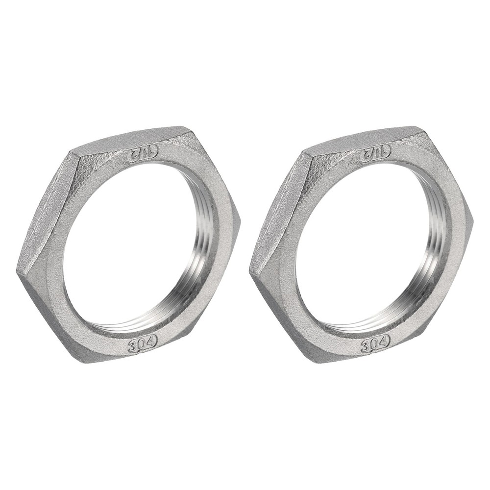 2Pcs Cast Pipe Fitting Hex Locknut Nut 1 1/2" Female Thread DN40