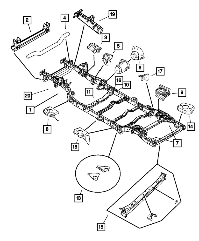 Genuine Mopar Engine Support Bracket Right 68003504AA