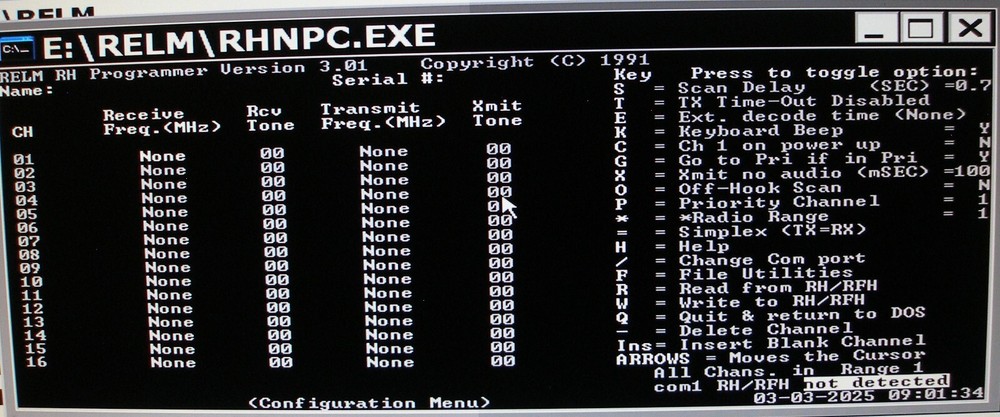 Relm Vintage Radio / Repeater Programming Software (DOS) Bundle DB DR LM RH RM +