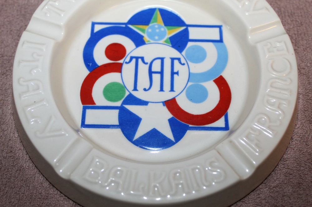 Original WW2 U.S. AAF & Allied AF "TAF" Tactical Air Force Ceramic Ashtray