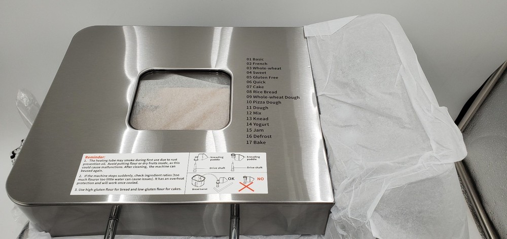 2 Pound Bread Maker Machine 17-in-1 Automatic Stainless Steel Bread Maker NOB