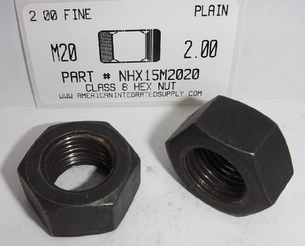 M20-2.00 HEX NUTS CLASS 8 STEEL PLAIN (3)