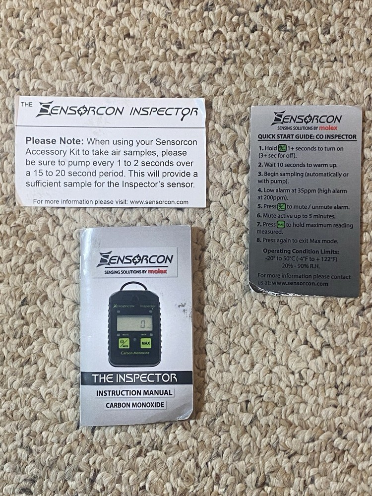 Sensercon Inspector Carbon Monoxide meter With Padded Case