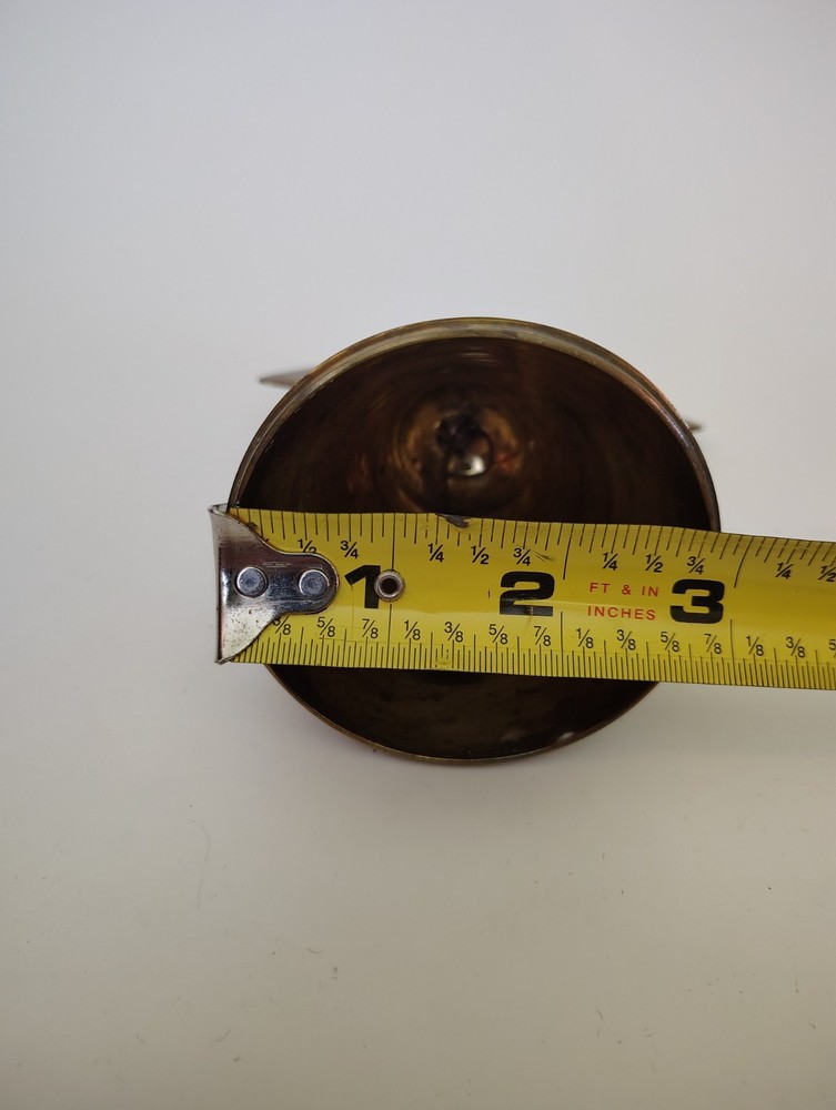 Vintage Brass Bell With Leaf Handle 5"