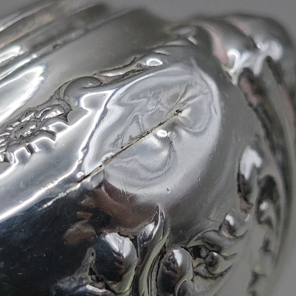 Antique Solid Silver Snuff/Pill Box Birmingham 1901 Gilt Interior Rococo Design