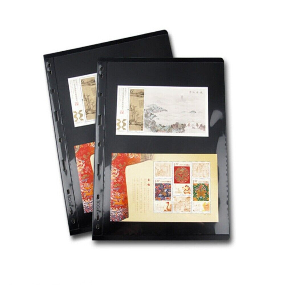 Stamp Pages Stamp for Album Binder, 10 Sheet, 2 Rows Pages for Stamp Collectors