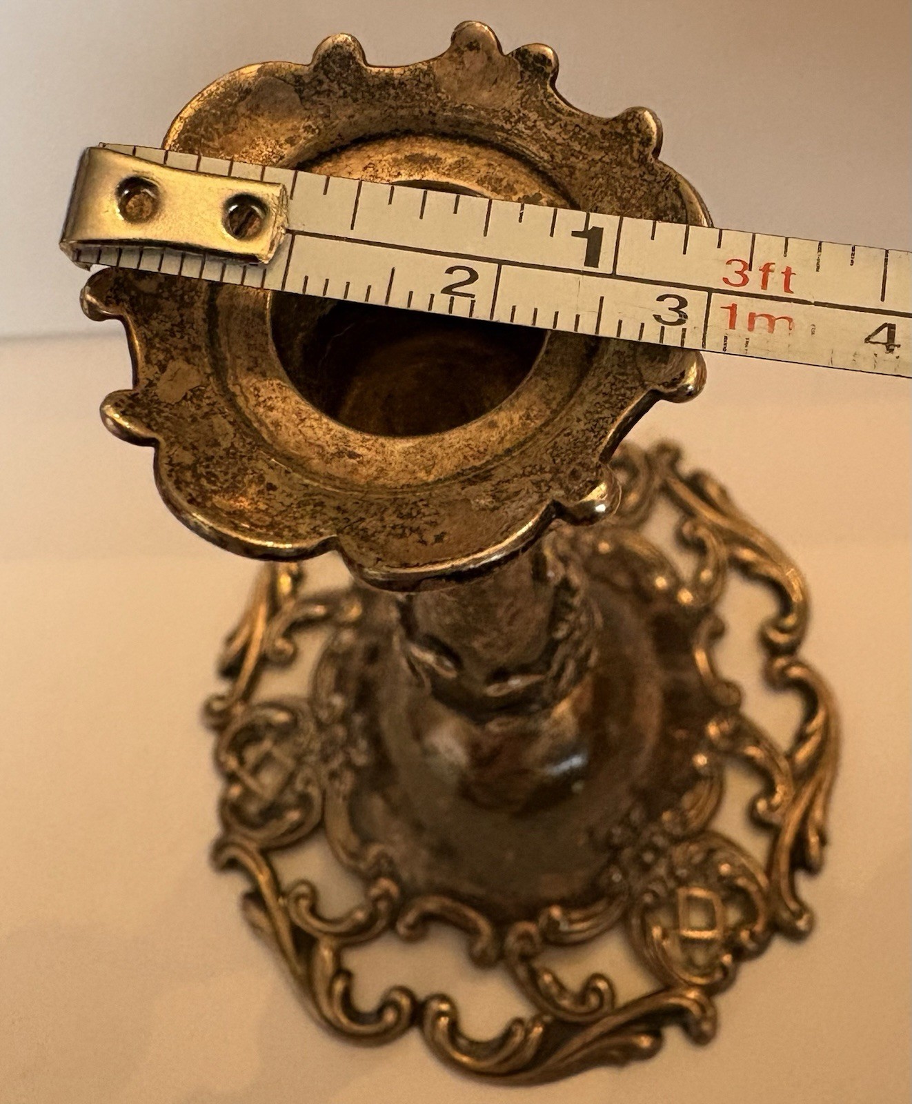 Antique Gorham Sterling Silver Repousse Candlestick Holder 1886 Baroque Pattern