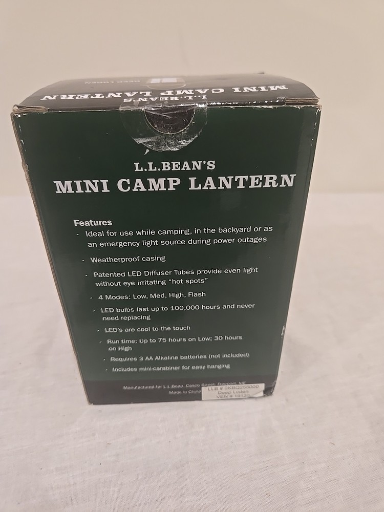 LL Bean Mini Camp Lantern Battery Powered 6” camping light