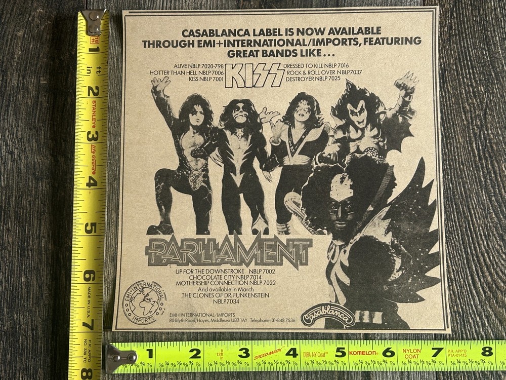 KISS Ad Advert Rock And Roll Over Vinyl Casablanca EMI UK Vintage Kiss Aucoin