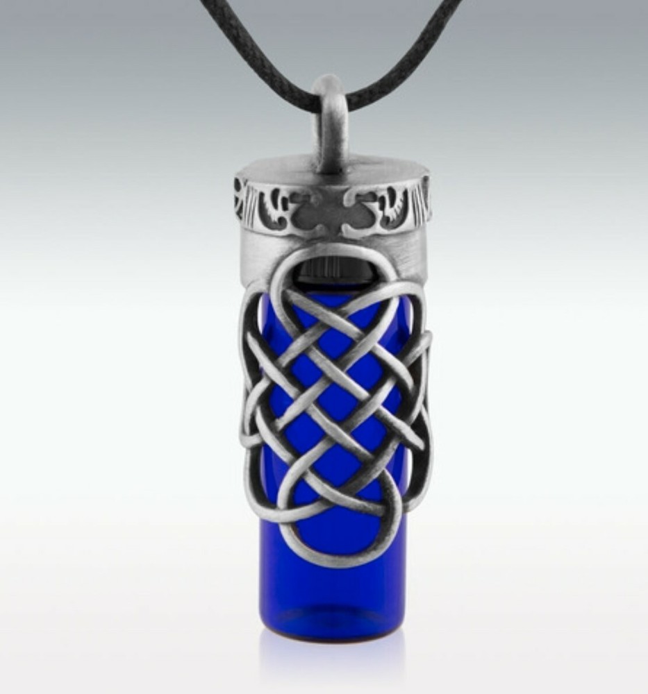 Pewter Celtic Trinity Knot Aromatherapy Keepsake Vial 36' Cord