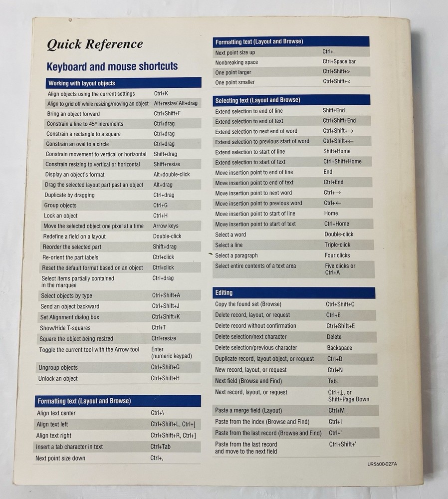Claris FileMaker Pro User Guide Windows 95 Vintage Manual Software Reference PB