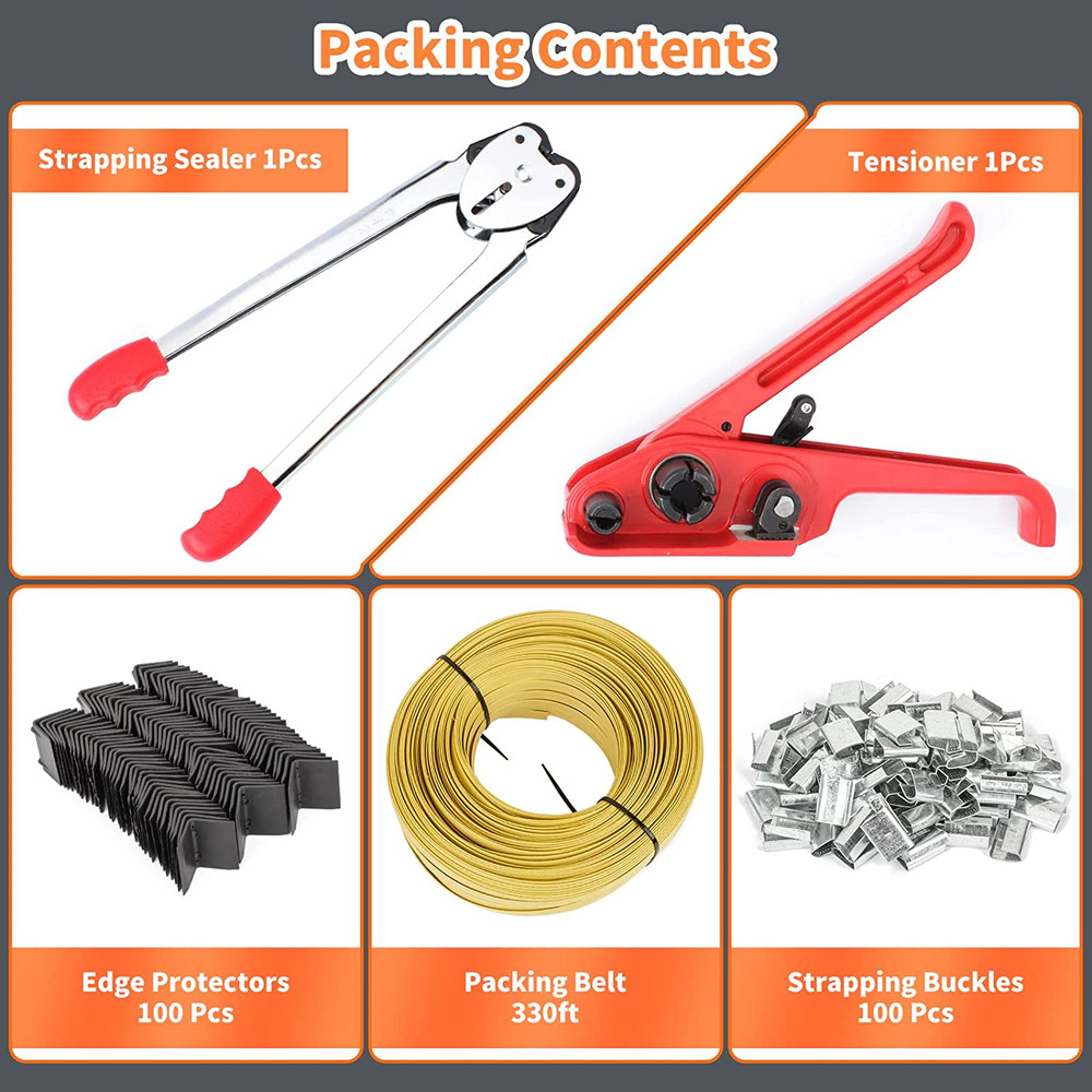 Pallet PP Plastic Strapping Kit, Packaging Banding Tensioning Tool, He