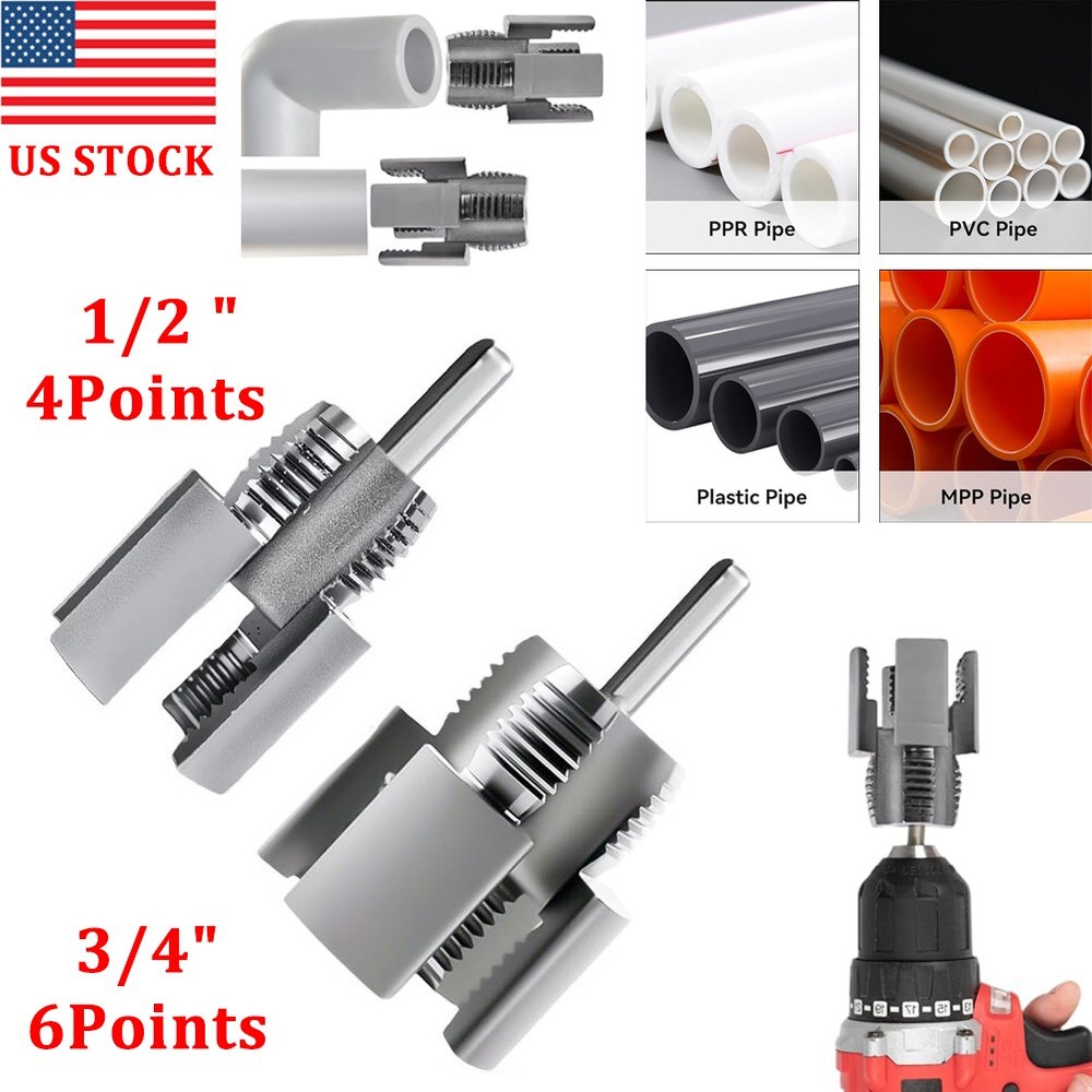 Dual Function Pipe Threading Tool Internal & External for 1/2" 3/4" Water Pipe