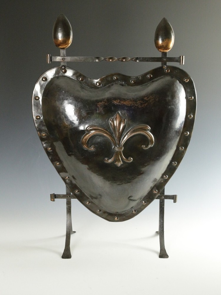 English Arts and Crafts Hammered Copper Firescreen