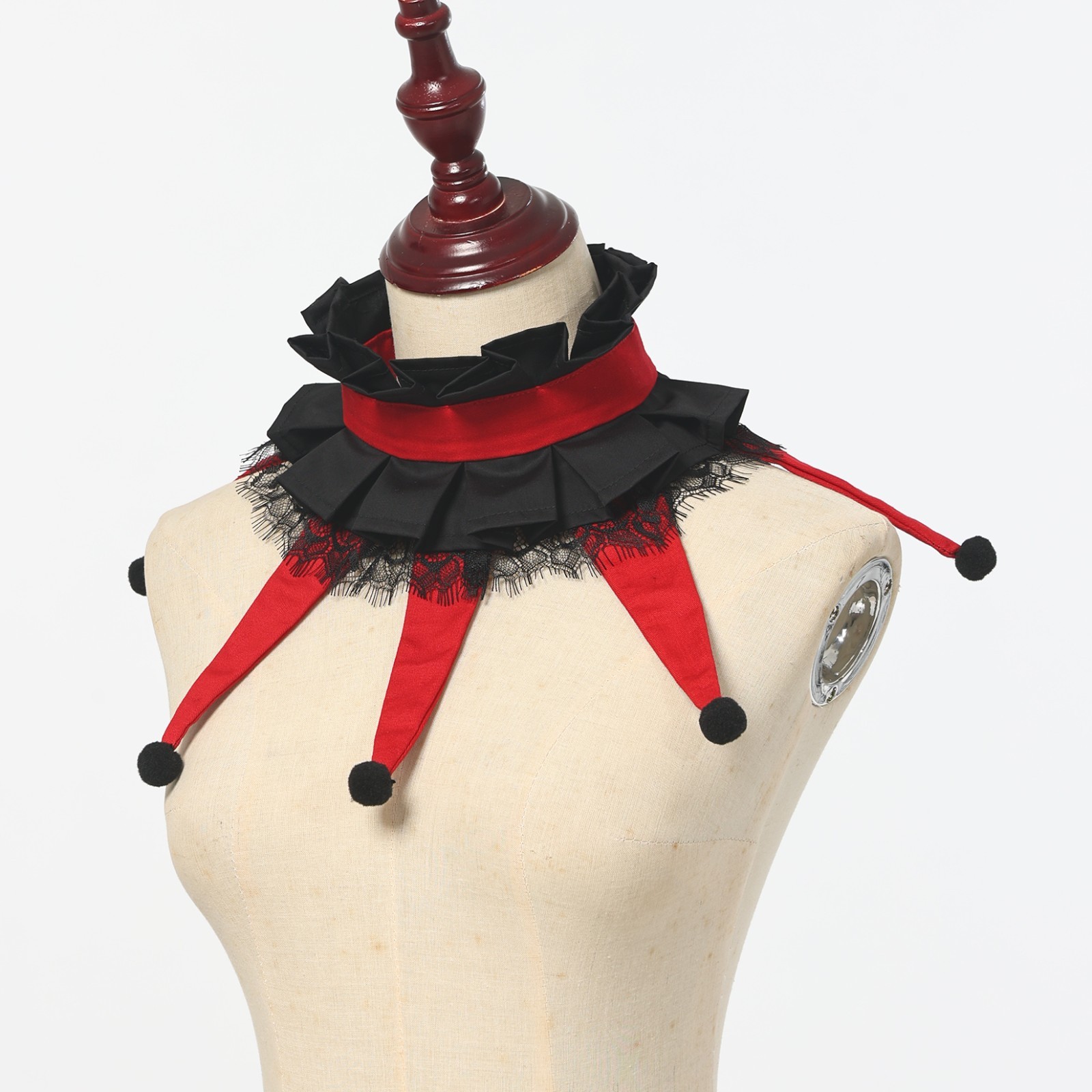 Halloween Clown Collar Mardi Gras Jester Pointed Clown Collar Neck Ruffle Collar