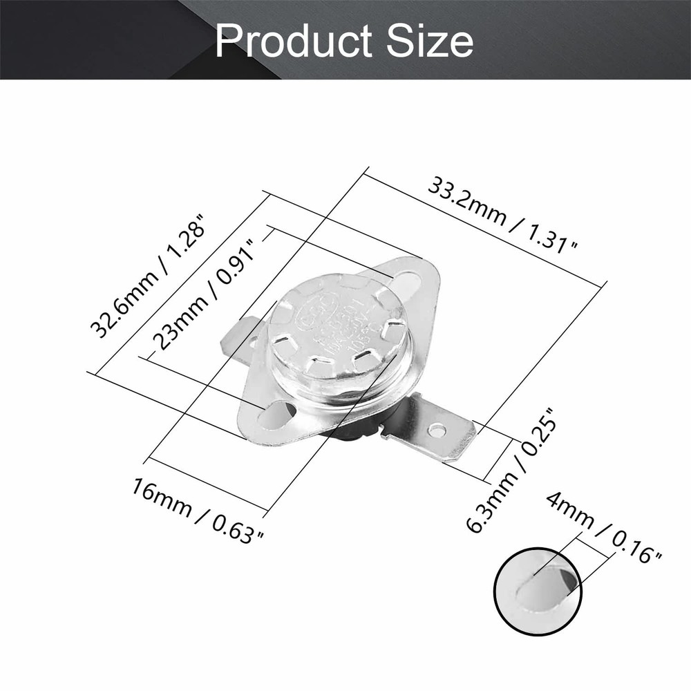 Fielect 5Pcs KSD301 Thermostat Temperature Control Switch,Adjust Snap Disc Te...