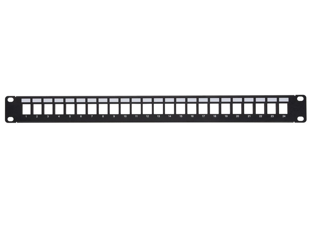 Monoprice 24-port Blank Keystone Shielded Network Patch Panel 1U UL Listed (TAA)
