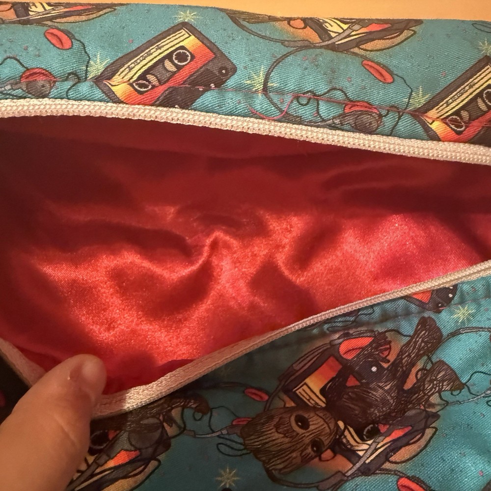 Handmade Marvel Groot Pencil Pouch Case Blue Zipper