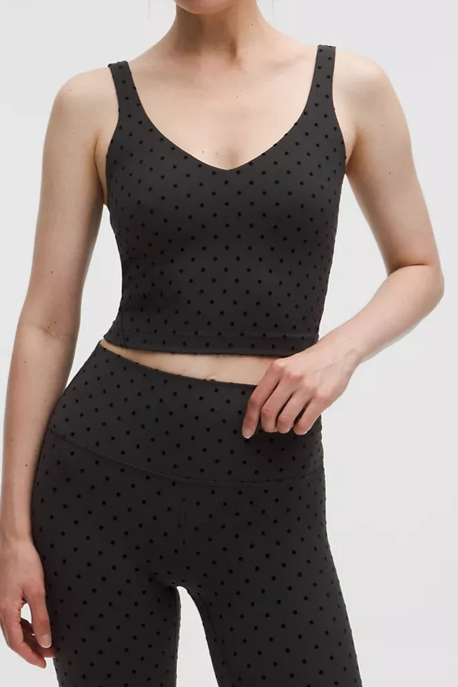 LULULEMON ALIGN TANK TOP~POLKA DOT FLOCKED BLACK~ 2 4 6 8 10 12 14~NWT