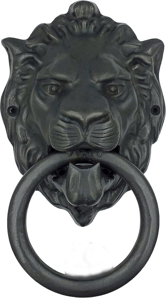 Royal Lions Head Door Knocker Solid Brass (Black Oxide)
