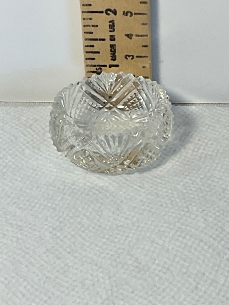 Crystal salt dip/cellar decorative etching
