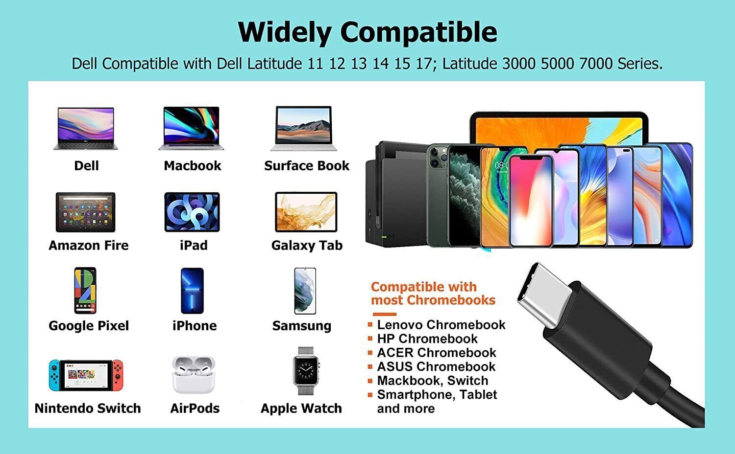 65W Charger for JBL Xtreme 3 Charger USB C Power Supply Charger Wireless Speaker