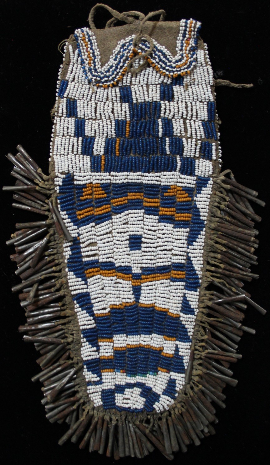 Vintage Beaded Ute Tab Bag with Cones