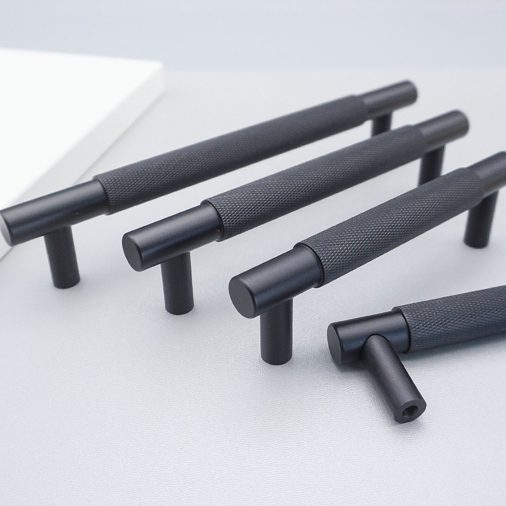 Black Knurle Drawer Pulls Modern Cabinet Pulls knobs Dresser Knobs Wardrobe Pull