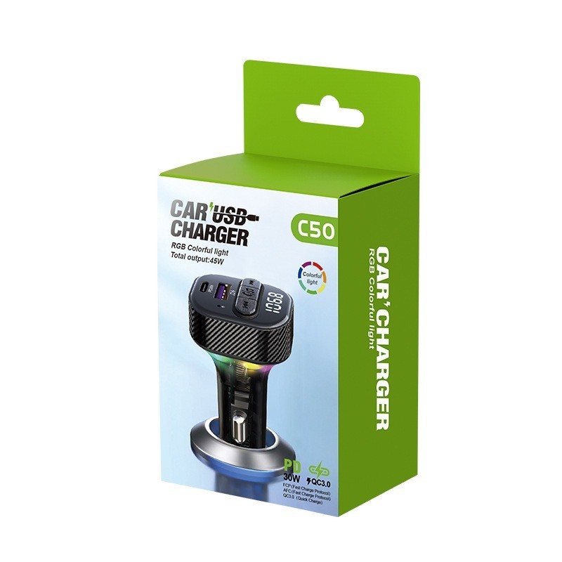 Hands-Free Bluetooth FM Transmitter MP3 Player PD Fast Car Charger