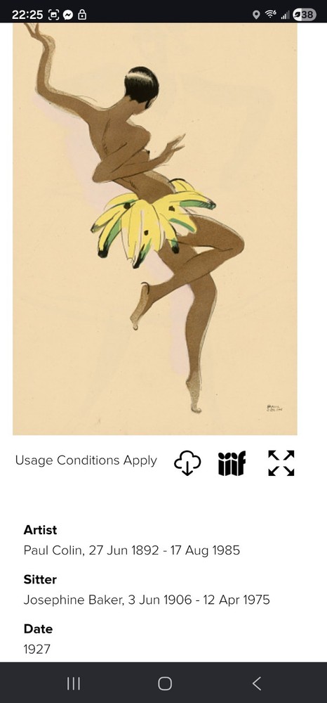 Framed Tooled Leather Josephine Baker In A Bana Skirt