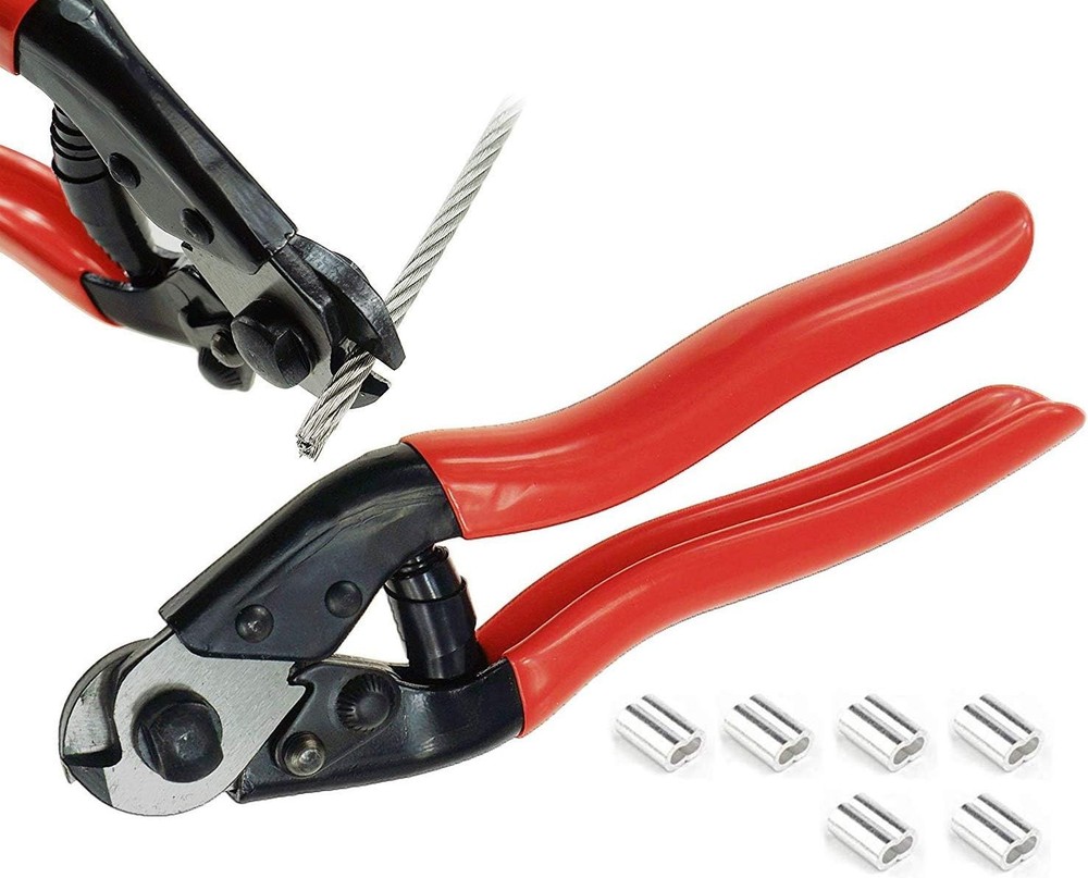 Precision Wire Rope Cutter with Safety Lock - Ideal for Deck Railing Projects