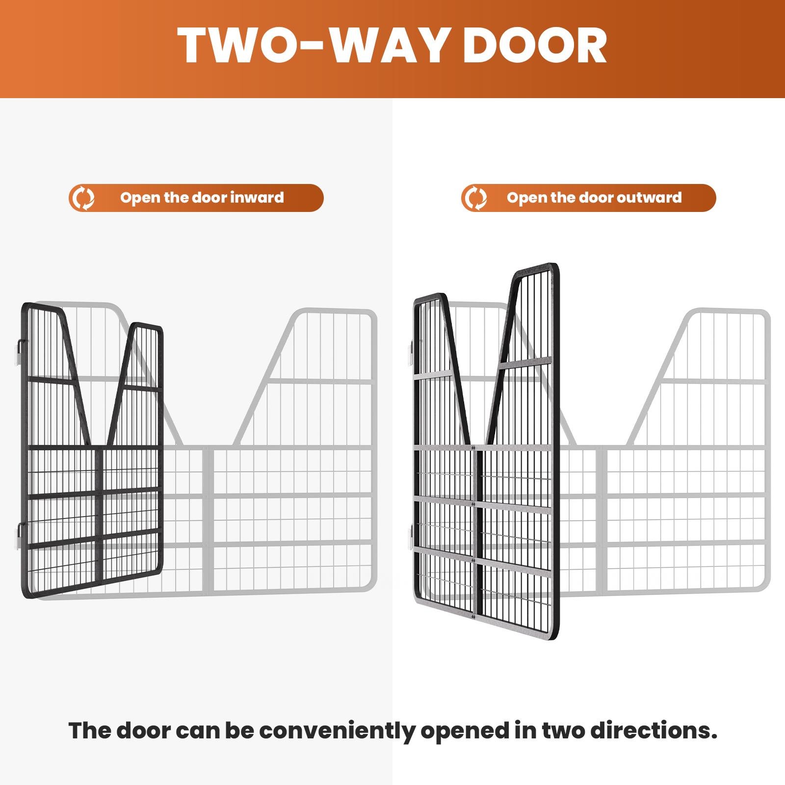 Livestock Gate 52"x42", Heavy Duty Steel Stall Guard Easy Installation Black