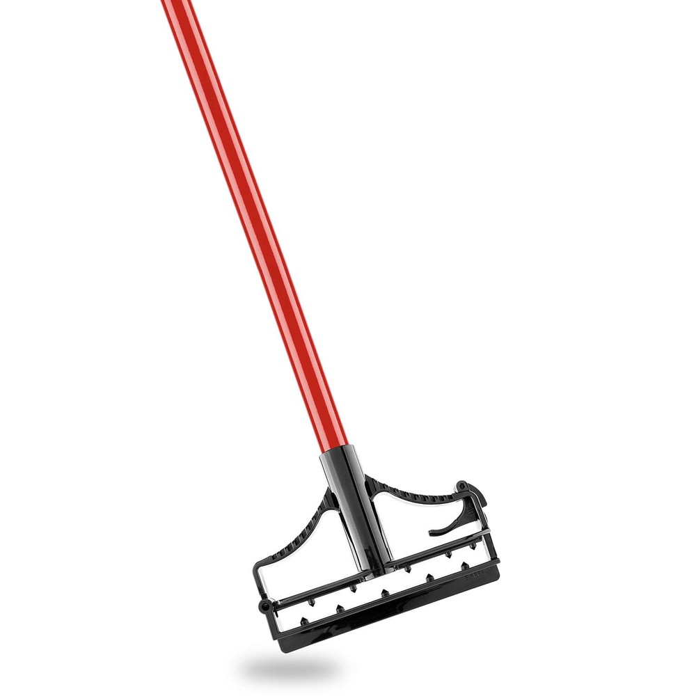 Red Powder Coated Steel Black Solid Polypropylene Resin Frame Mop Handle