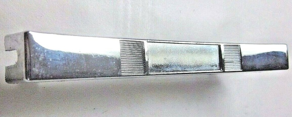 Drawer Cabinet Door Pull Handle Chrome Repurposed Concave Ribbed 4" Centers MCM