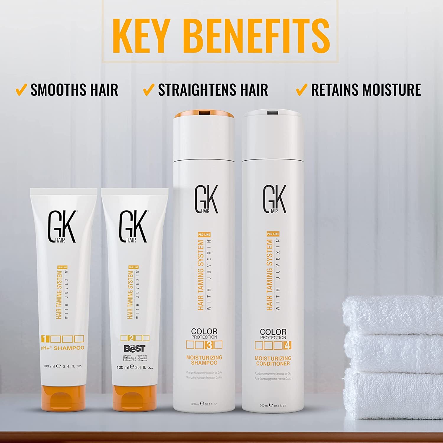 GK HAIR Keratin Treatment Brazilian Complex Blowout Straightening Kit For Women