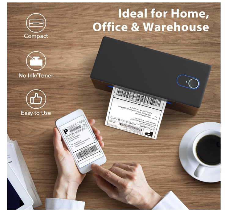 Nelko Bluetooth Thermal Shipping Label Printer Wireless 4x6 Label Printer