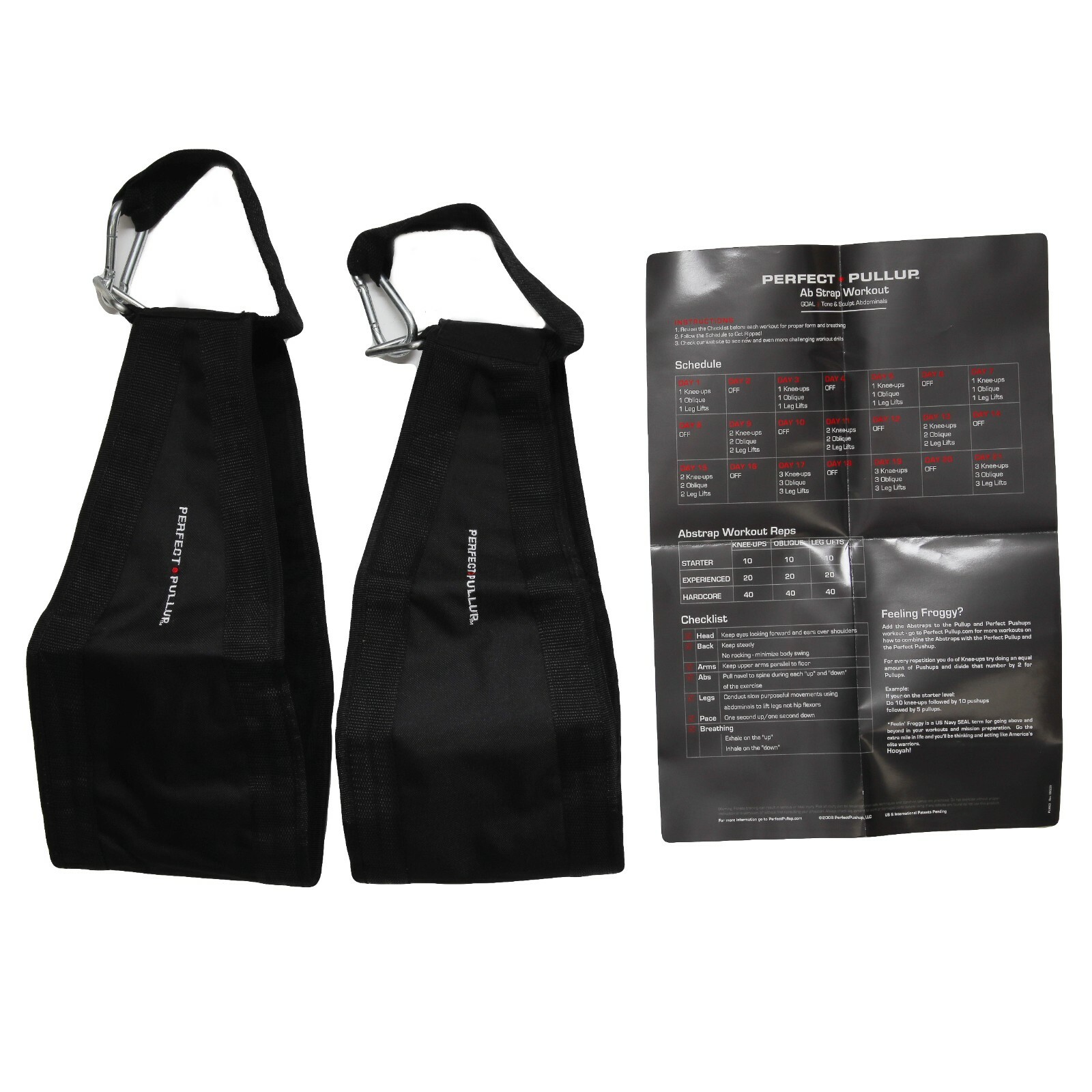 New Ab Straps Black Perfect Pull Up Work Out Crunch Leg Lifts Core Home Workout