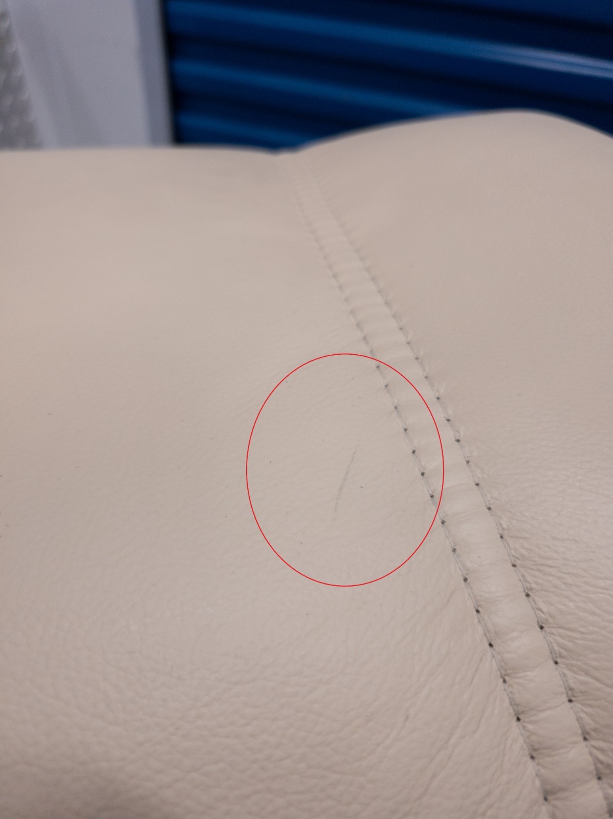 Ekornes Stressless Cream Colored Leather Ottoman | Tilt Function | Teak