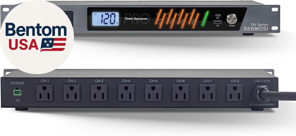 Sw-Epsilon 10 Socket Power Conditioner/Surge Sequencer USB Type-C/Type-A Charger
